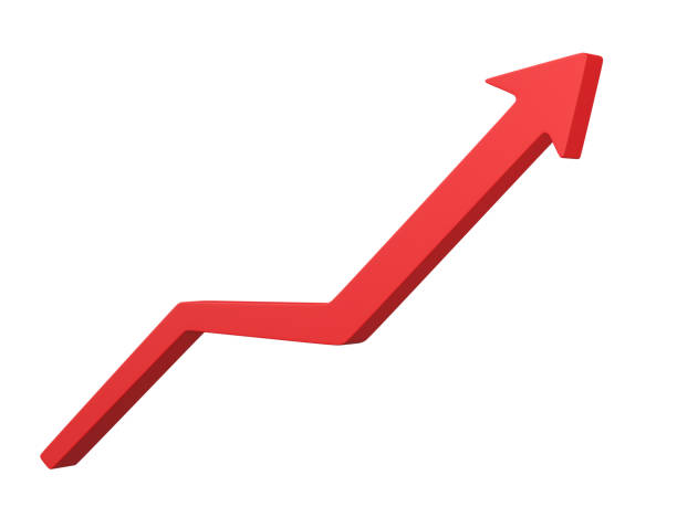 istock 3D Rising arrow icon isolated on white background. 2108695905