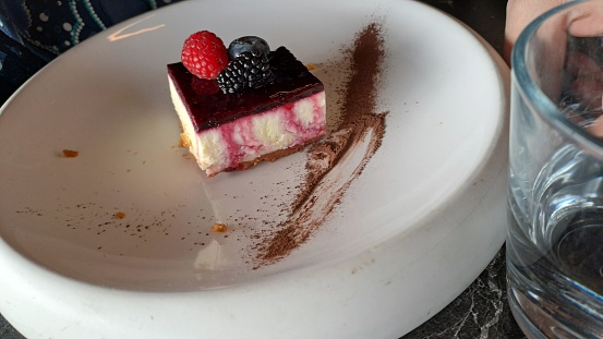 Cheesecake with berries food italy dessert.