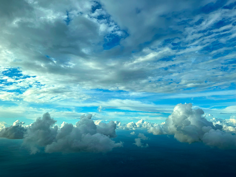 cockpit point of view cloudy sky aerial horizontal still