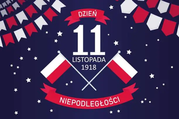 Vector illustration of Poland independence day vector banner, greeting card.  Polish holiday 11th of November