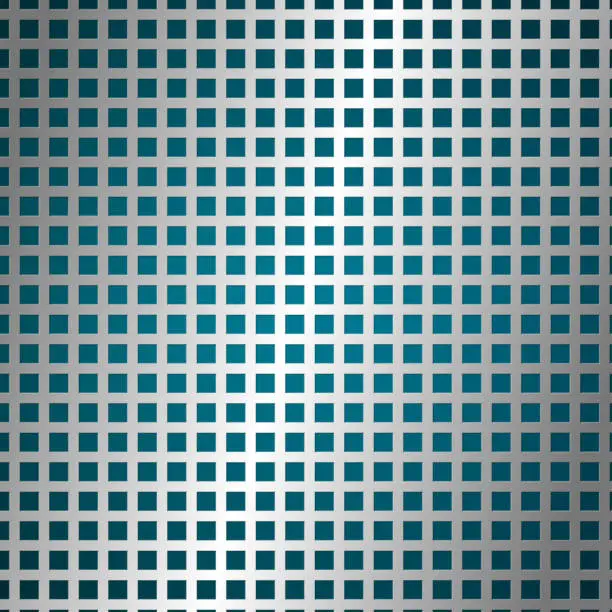 Vector illustration of Square holes in metal surface, mesh