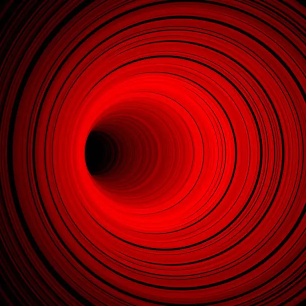 Vector illustration of Cave, dark tunnel. Turning. 3D Vector