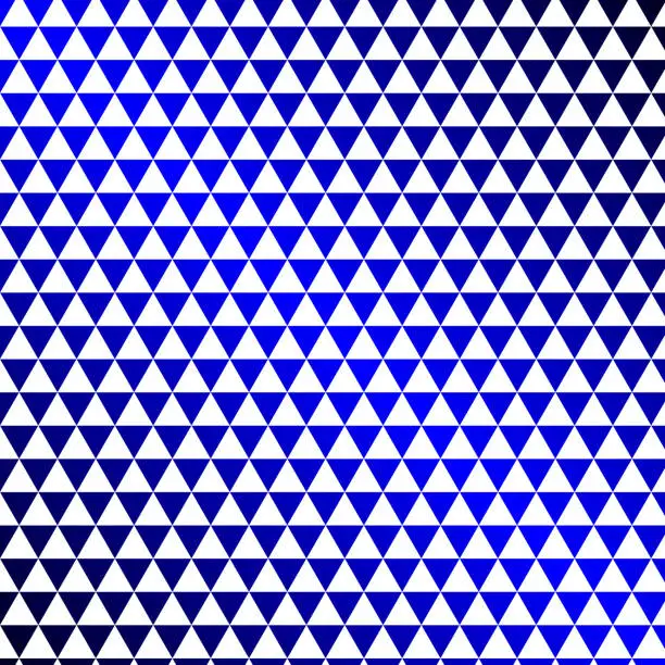 Vector illustration of Checked blue gradient gridpattern of triangles