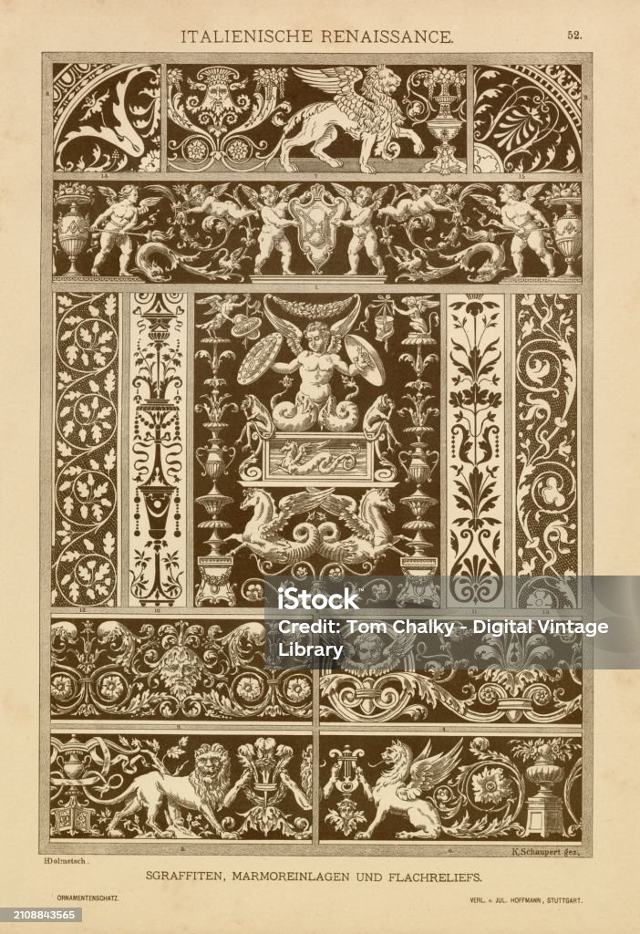 Italian Renaissance Marble Italian Renaissance Decorative Marble Engravings And Basreliefs 1889 ...