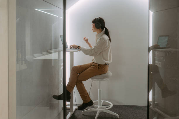 istock Having a video conference call in a quiet room 2108867558