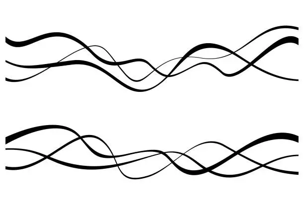 Vector illustration of Abstract wavy lines