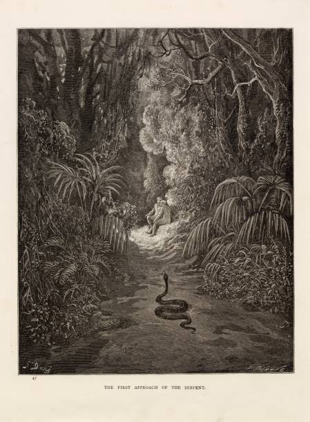 istock First Approach of the Serpent - Gustave Dore, Religious Artwork 1891 2108893831