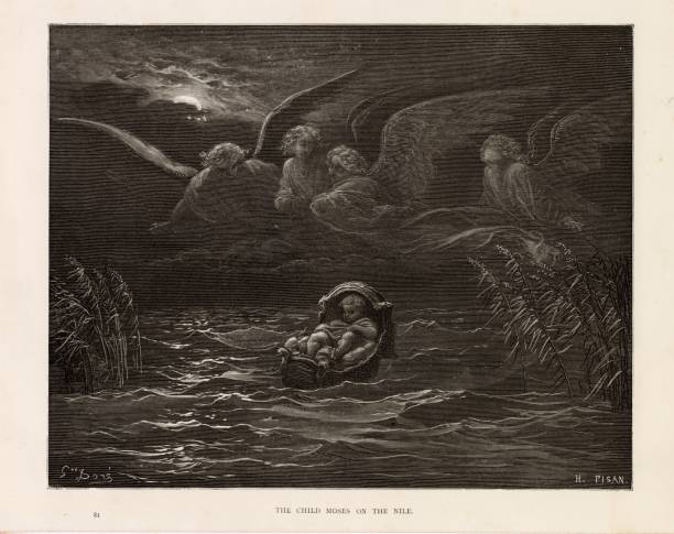 istock Child Moses on the Nile - Gustave Dore, 1891 Antique Lithograph 2108894269