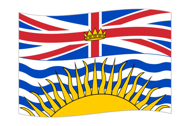 istock Waving flag of British Columbia, province of Canada. Vector illustration. 2108898924