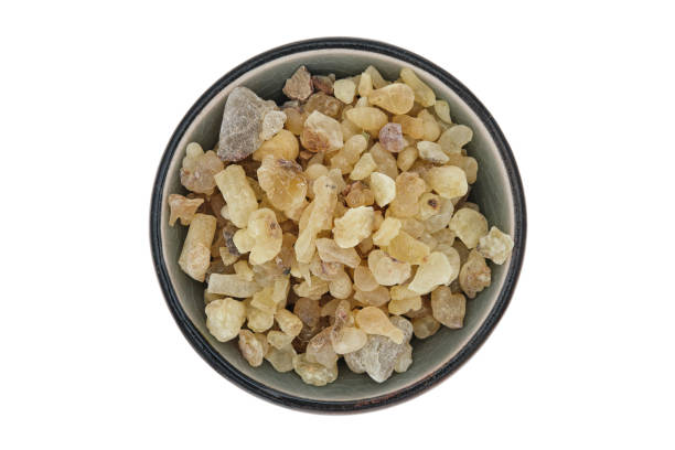 istock Frankincense from Yemen (Boswellia carterii), a tree resin, in a gray bowl 2108903533