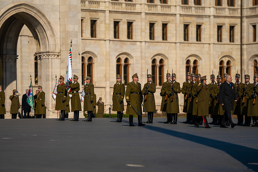 A demonstration of riding and drill of Polish uhlans from 1939, performed by a squadron of a historical reconstruction group.