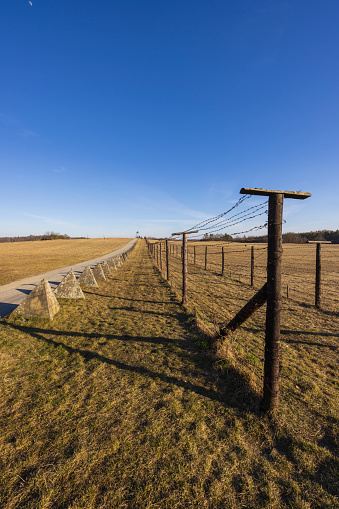 the memorial of the iron curtain in Cizov, Southern Moravia, Czech Republic