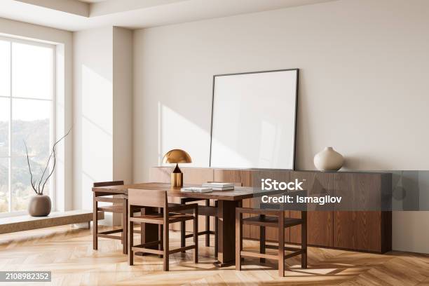 Home Interier Table Modern Home Living Room Interior With Dining Table And Shelf Mockup ...