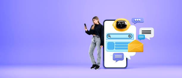 istock Woman with phone and AI chat bot 2108999327