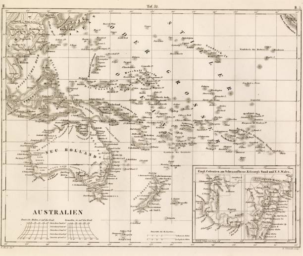 istock GEOGRAPHY - Map of Australia - Antique 1851 Print by Johann Heck 2109053924