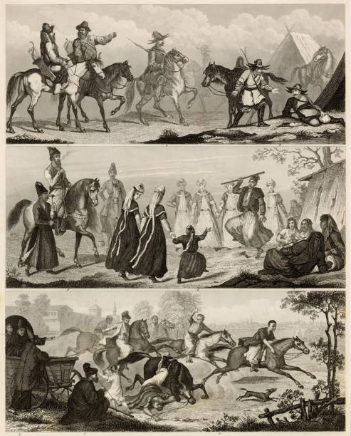 istock NATIVE Costume - Tartars, Kurds, Persian, Bashkirs - Antique 1851 Print 2109054525