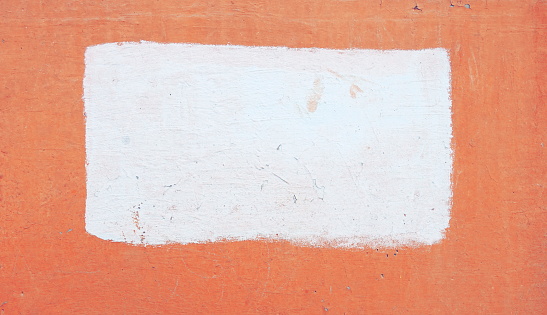 Orange Canvas White Patch Minimalist Art