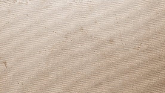 Sepia Textured Canvas Fabric Detail Stains Imperfections Horizontal Closeup