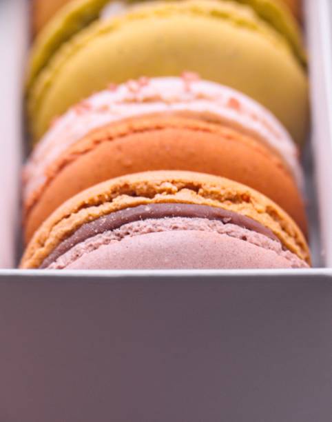 istock Set of macaroons in the box on white background 2109081816