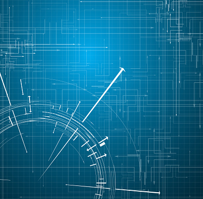 Abstract blue Technology circuit background vector illustration with arrows