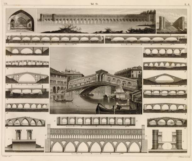 istock BRIDGE Over Rialto in Venice and Other Bridges - 1851 Antique Print 2109096640