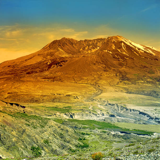 Mount St. Helen's, National Monument & park, USA - a cratered top of a volcano torn off after a massive explosion