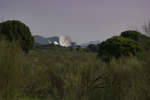 radio telescopes in the Spanish Sierra de Guadarrama mountain range near Madrid