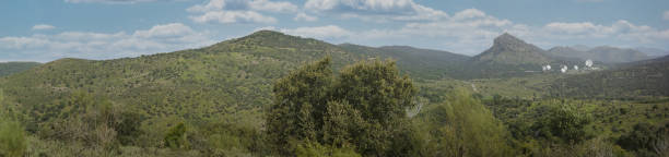 istock landscape, view, radio telescope, mountains, plants, trees, devices, cosmology, nature, spring, flora, spain, 2109123377