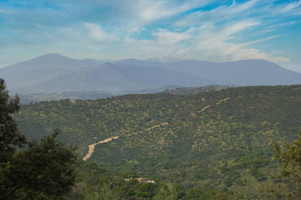 nature view in the Spanish Sierra de Guadarrama mountains near Madrid in spring