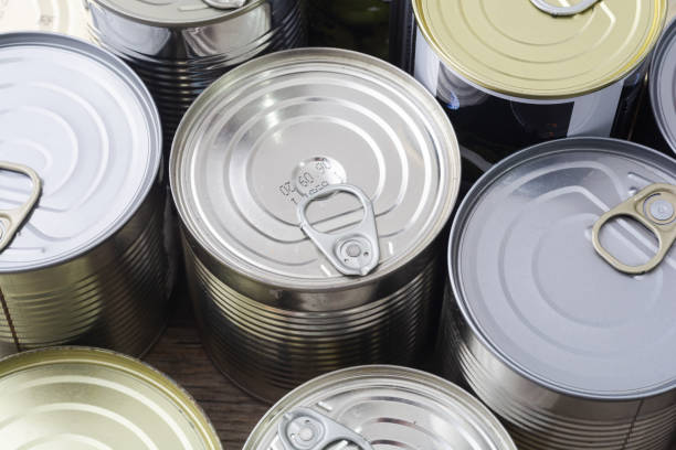 istock Tin silver cans for tinned food 2109194129