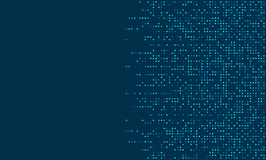 Digital technology background. Digital data dots blue pattern pixel background