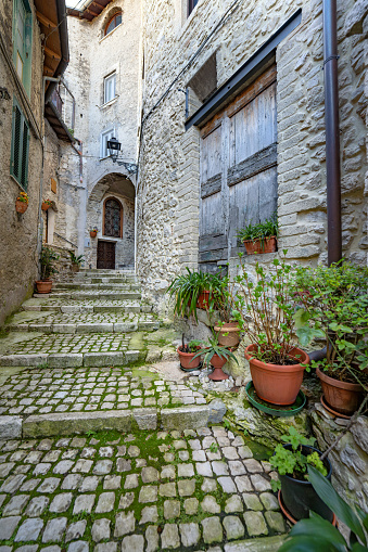 Medieval town in the Metropolitan city of Rome, Lazio Italy