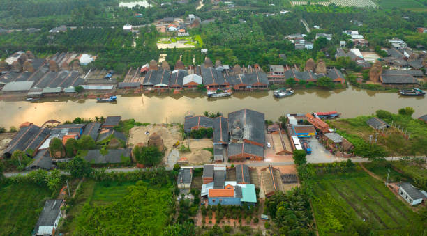 Mang Thit Ancient Brick Village under sunset, Mekong Delta, Vinh Long Province