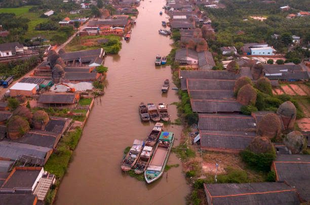 Mang Thit Ancient Brick Village under sunset, Mekong Delta, Vinh Long Province