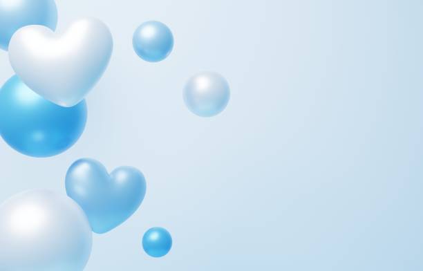 istock Background image of hearts and color balls 2109254350