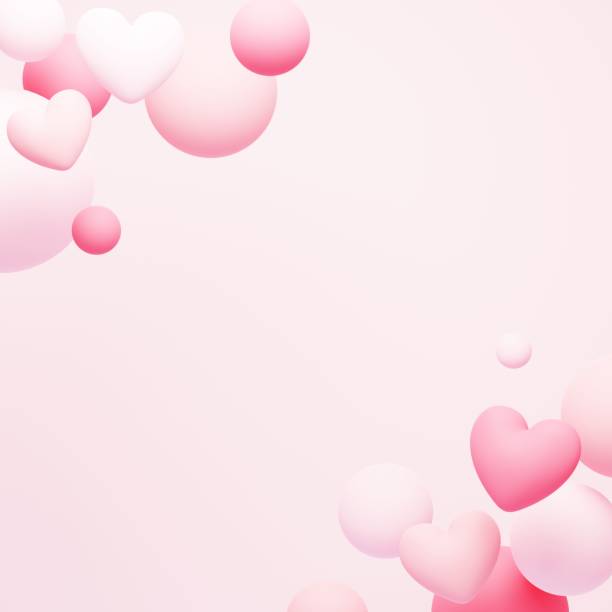 istock Background image of hearts and color balls 2109259806