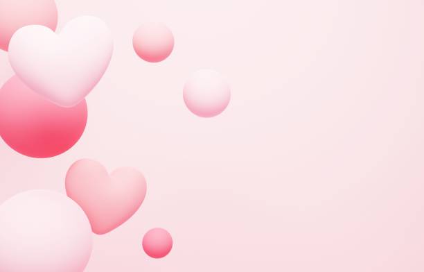 istock Background image of hearts and color balls 2109261374