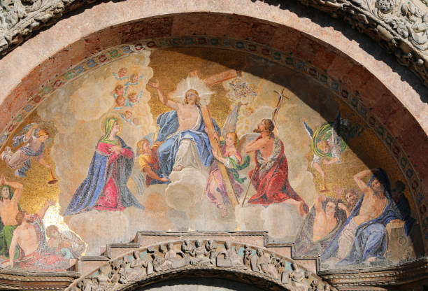 Mosaic of Christ's Entry into Jerusalem in the Basilica di San Marco, Venice, Italy, created by an anonymous Italian mosaicist, c. 1100-1150.