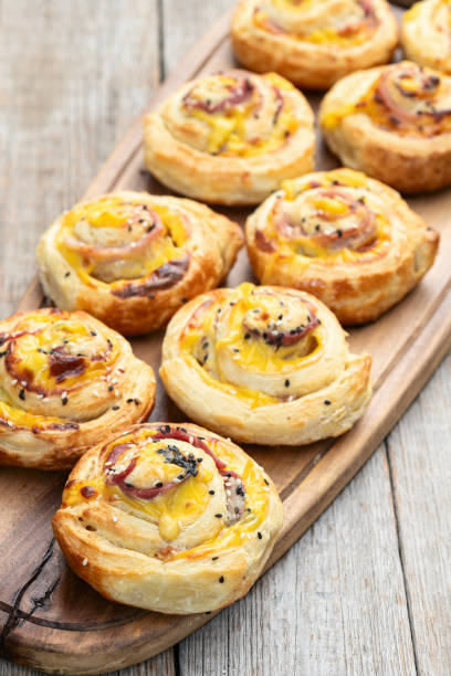 istock Homemade Puff pastry pinweel ( rolls ) Mini pizza 2109274674