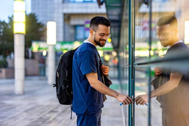 istock Male Nurse Leaving Home For Work 2109278911