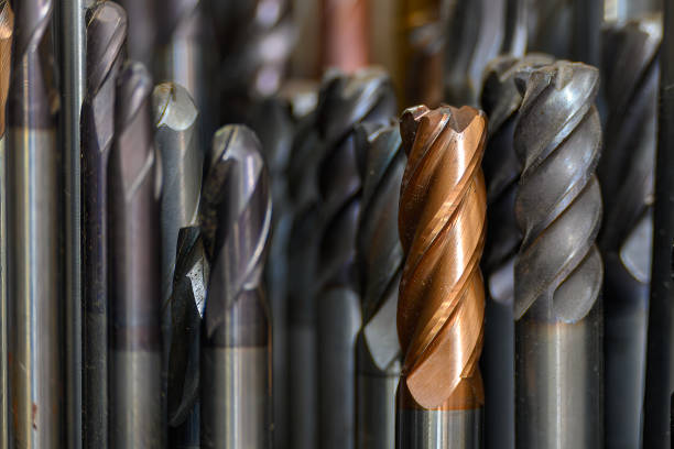 istock Close-up scene the group of used   cutter end mill tools. 2109278912