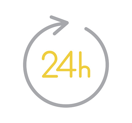 24h Delivery Order Fulfillment Logistics Ecommerce Vector Line Icon