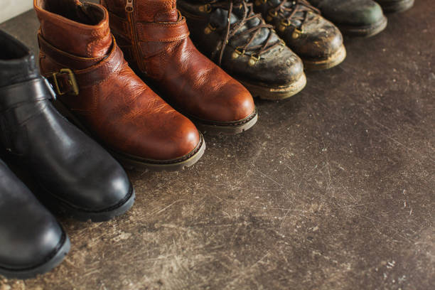 istock Old and new boots. Footwear 2109287237