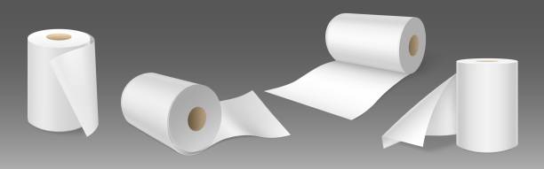 istock White toilet paper or hygiene tissue roll mock up. 2109300157