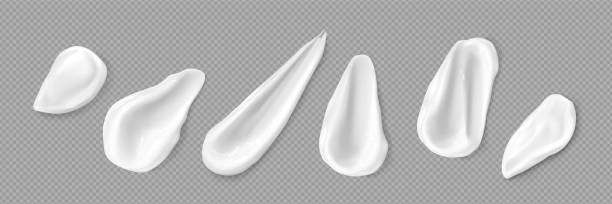 illustrations, cliparts, dessins animés et icônes de set of scrub cream swatches - crème hydratante