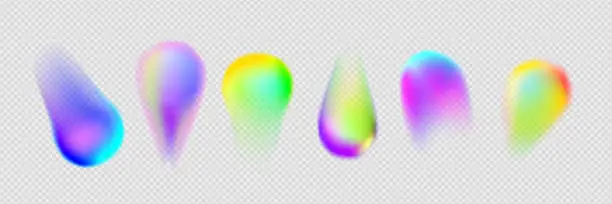 Vector illustration of Abstract color gradient spots set
