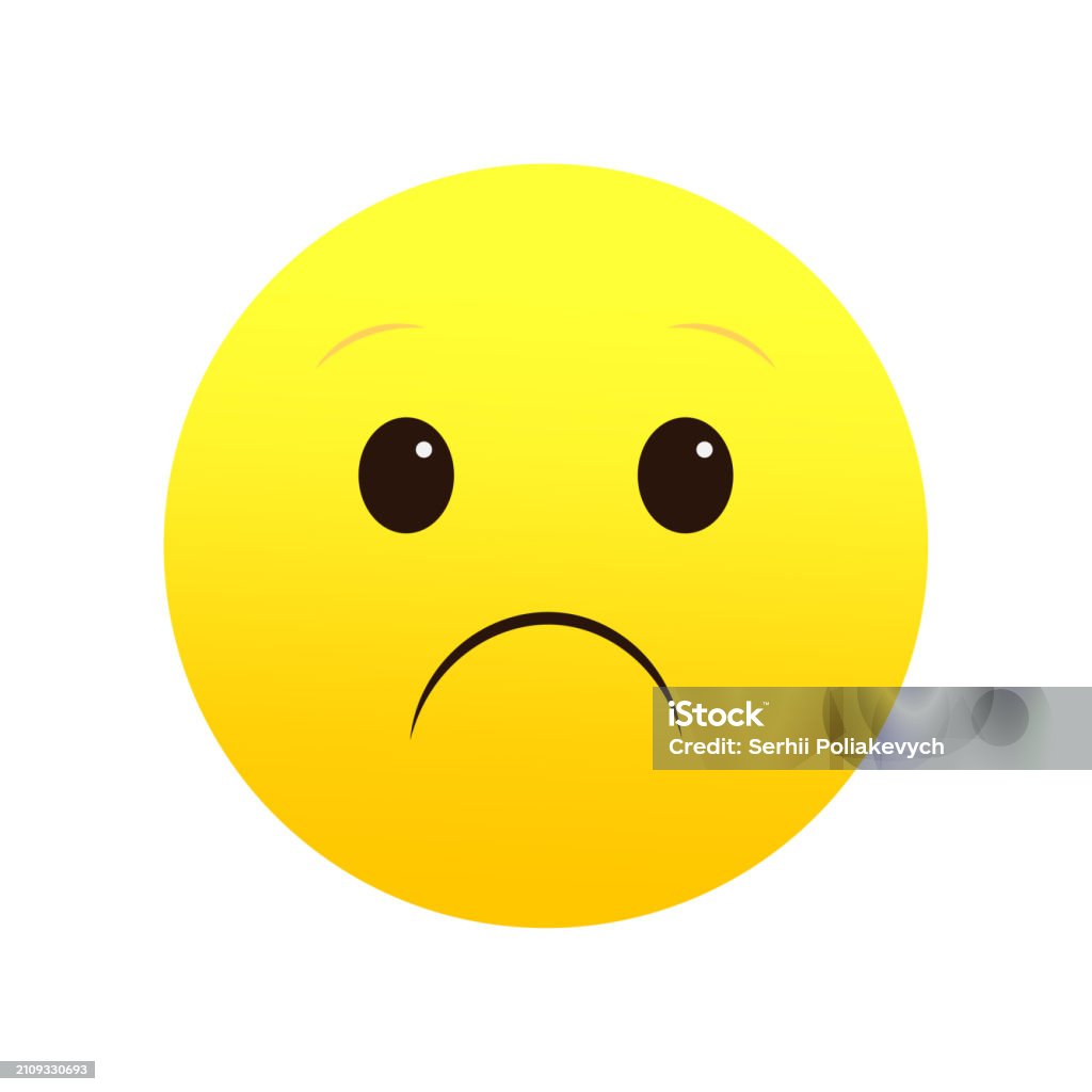 Emotive Graphics Sad Emoji Yellow Hue Single Tear Downcast Eyes Expressive Emotive ...