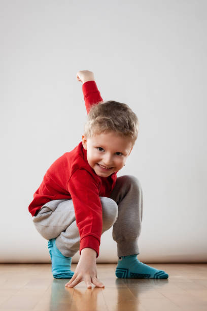 Excited little girl at home