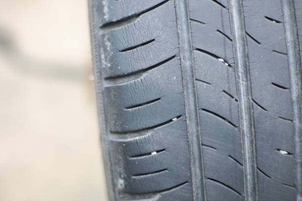 istock Dangerous tires that are deteriorated and have cracks and should be replaced 2109337814