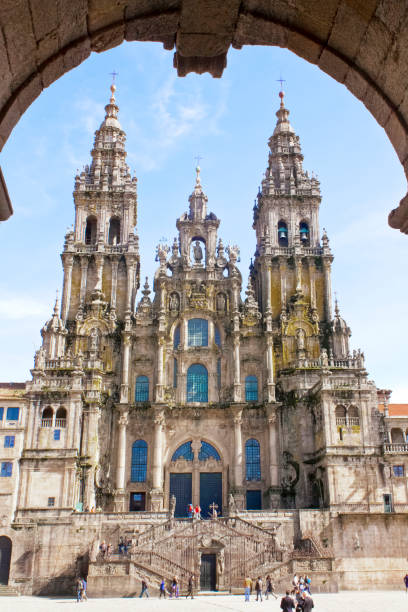 Santiago de Compostela Archcathedral Basilica. The Cathedral is a place of pilgrimage on the Way of St James, Camino de Santiago. Santiago de Compostela, Spain